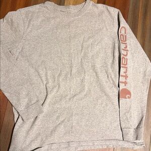 Carhartt Women’s Long Sleeve Tee - Gray with Rose Gold Logo